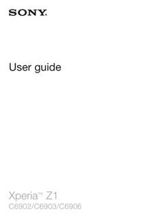 Sony Xperia Z1 manual. Tablet Instructions.